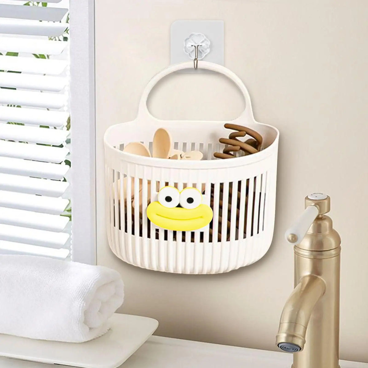 Wall-Mounted Hanging Storage Basket – Bathroom & Kitchen Wall Hanging Basket Babs