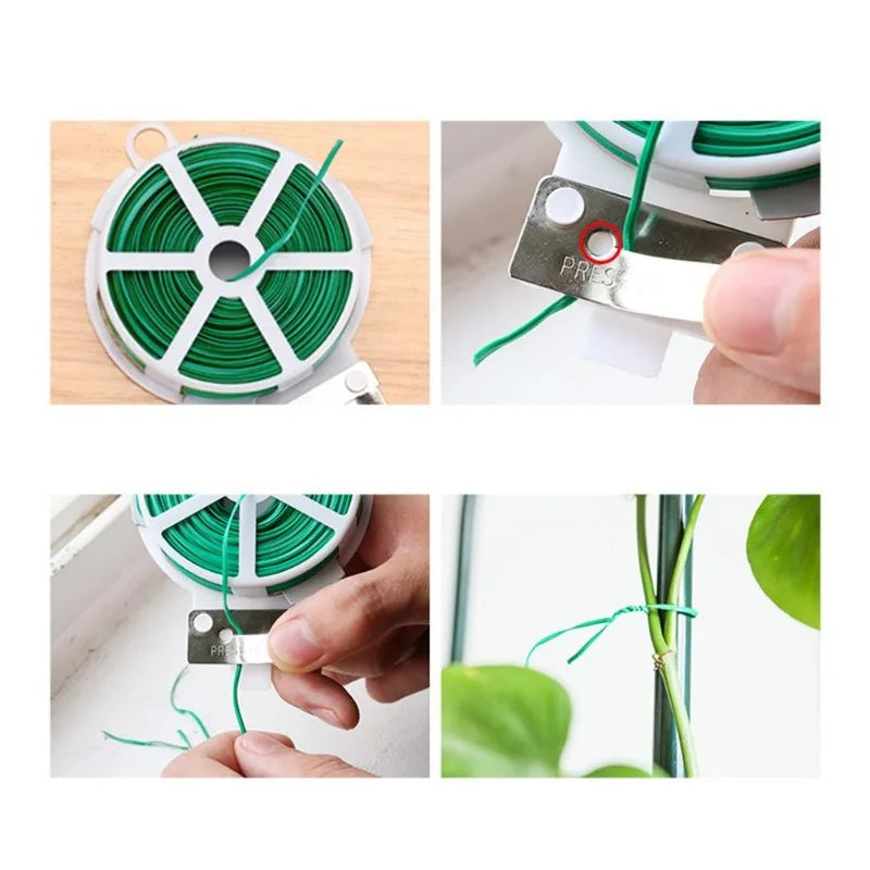 Green Garden Wire Ties Roll – Plant Support Straps 20–100M Garden Wire Ties Babs