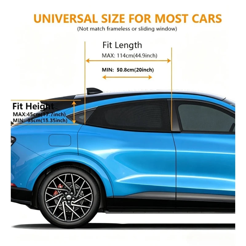 Car Window Mesh Sunshade & Mosquito Net – 2/4pcs Universal Car Window Sun Shade Babs