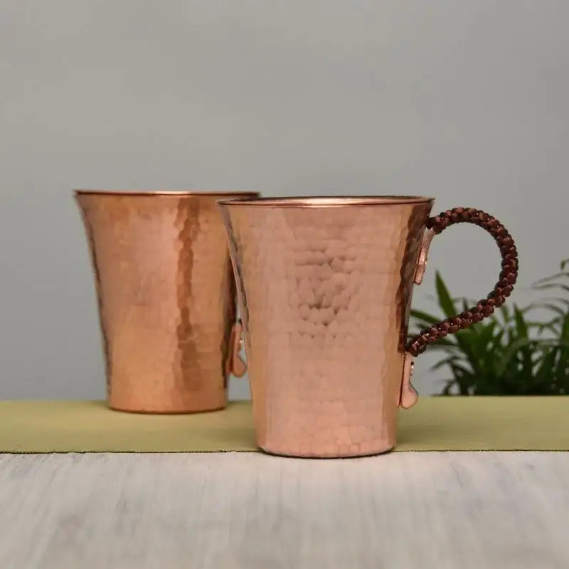 350ml Hammered Copper Moscow Mule Mug with Lid | Pure Copper Copper Cocktail Mug Babs
