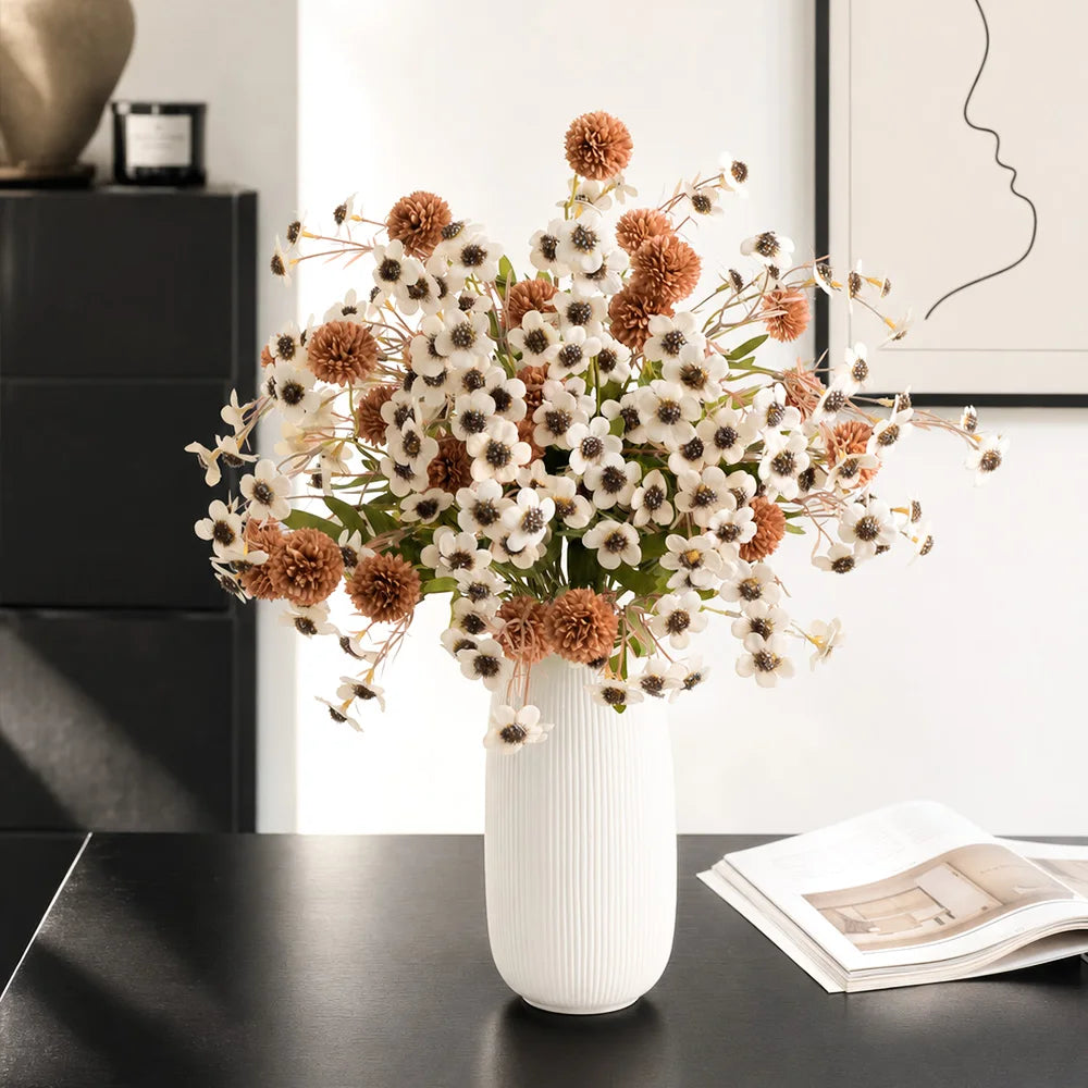 2Pcs Silk Daisy Artificial Flowers – Wedding & Home Decor Artificial Silk Flowers Babs