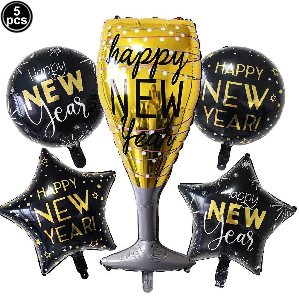 2027 New Year Foil Balloon Set – Gold, Silver & Champagne Party Foil Balloons Babs DEEP BLUE As pictures show