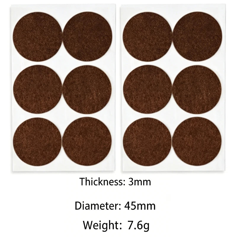 Self-Adhesive Felt Furniture Pads – Floor Scratch Protectors Furniture Floor Pads Babs brown-round-12pcs 3mm