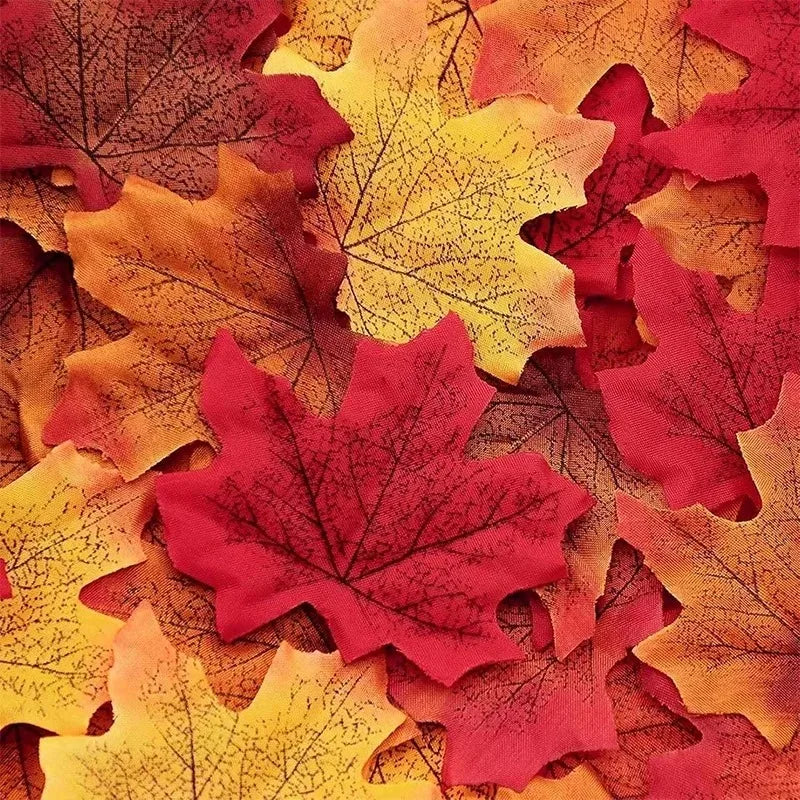 Artificial Silk Maple Leaves 50/100Pcs – Fall Party Decor Artificial Fall Leaves Babs
