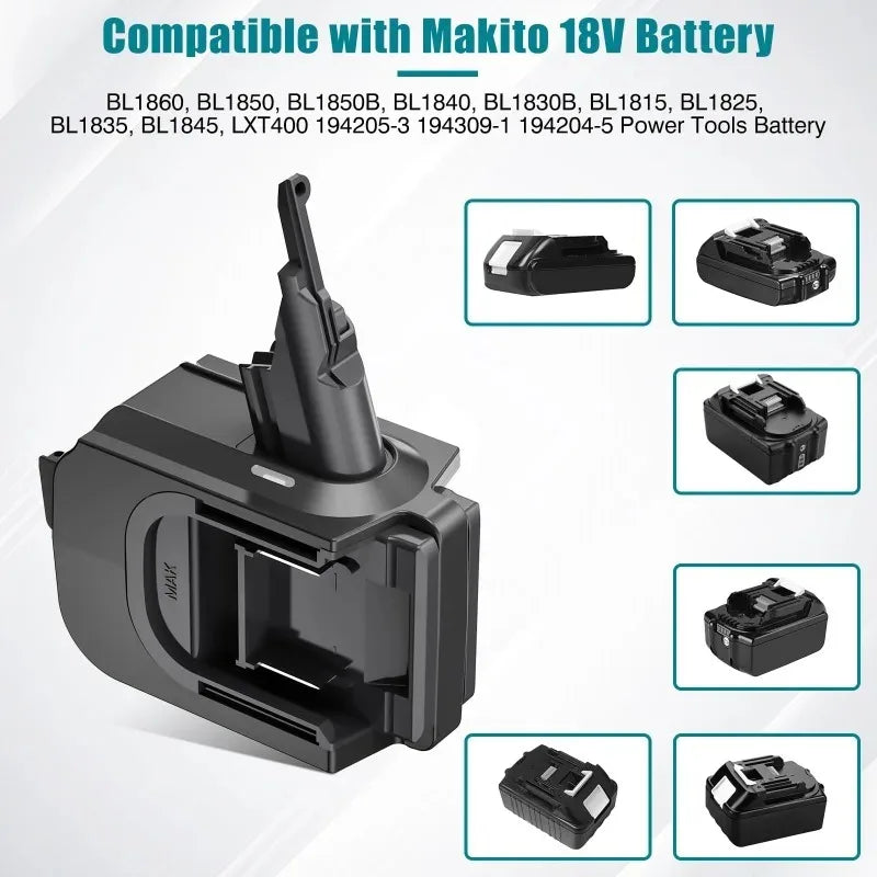 MT18V7V8 2-in-1 Makita 18V Battery Adapter for Dyson V7 V8 Battery Adapter Babs