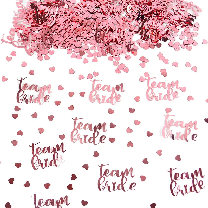 Rose Gold Team Bride Confetti – Bridal Shower Party Decor Party Confetti Decor Babs team bride heart
