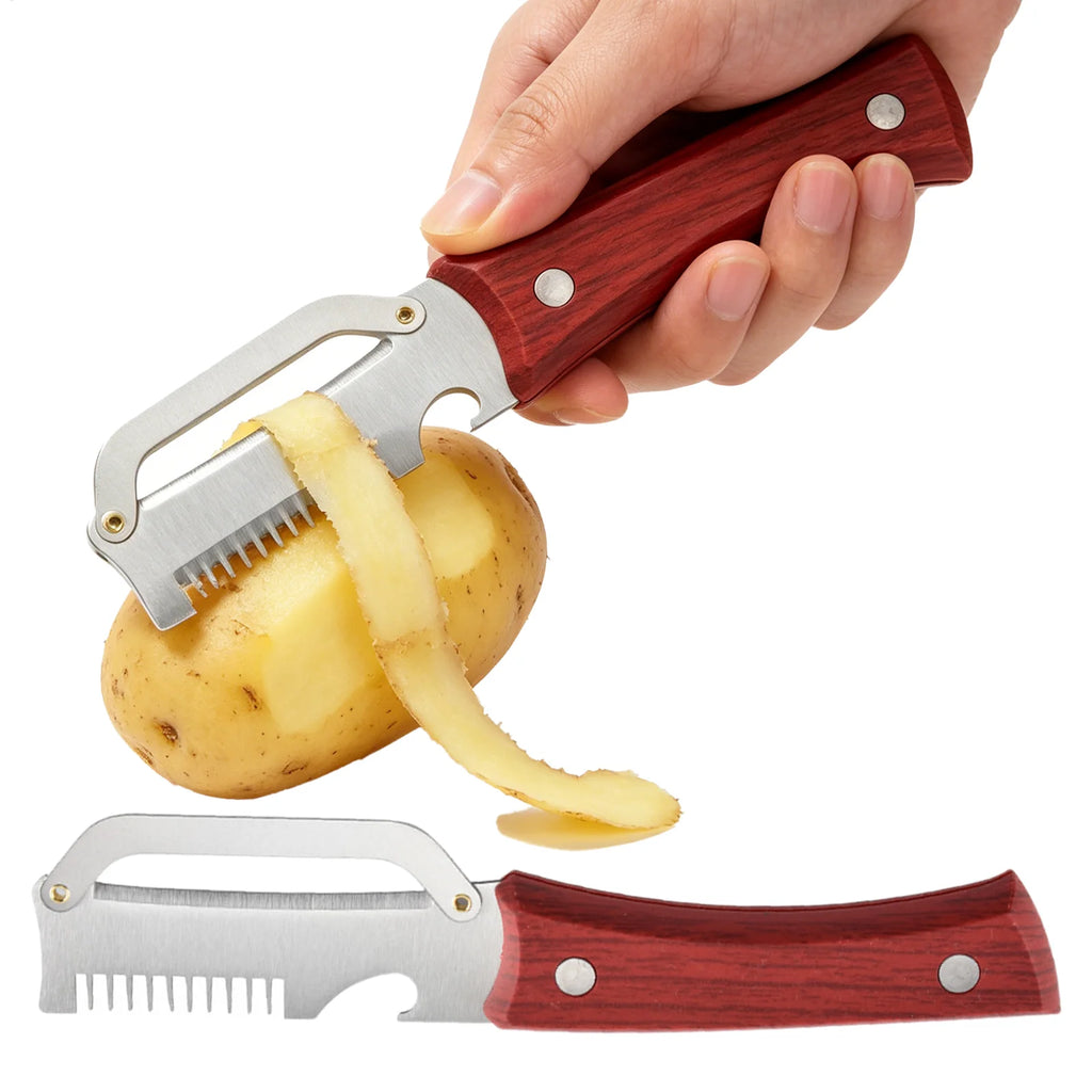 3-in-1 Stainless Steel Vegetable Peeler & Scallion Cutter Vegetable Peeler Babs