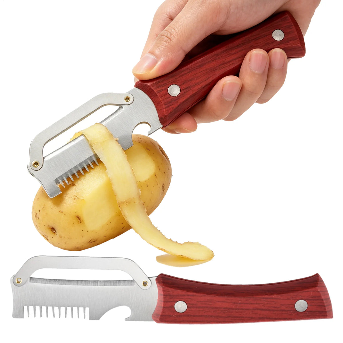 3-in-1 Stainless Steel Vegetable Peeler & Scallion Cutter Vegetable Peeler Babs