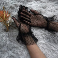 Women's Dot Mesh Tulle Gloves – Prom Club Party Dance Mesh Fashion Gloves Babs A One Size