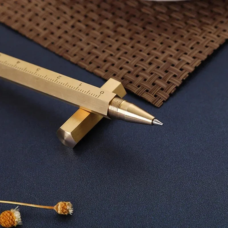 Hexagonal Brass Vintage Ballpoint Pen | Business Gift Pen Brass Ballpoint Pen Babs Smooth surface