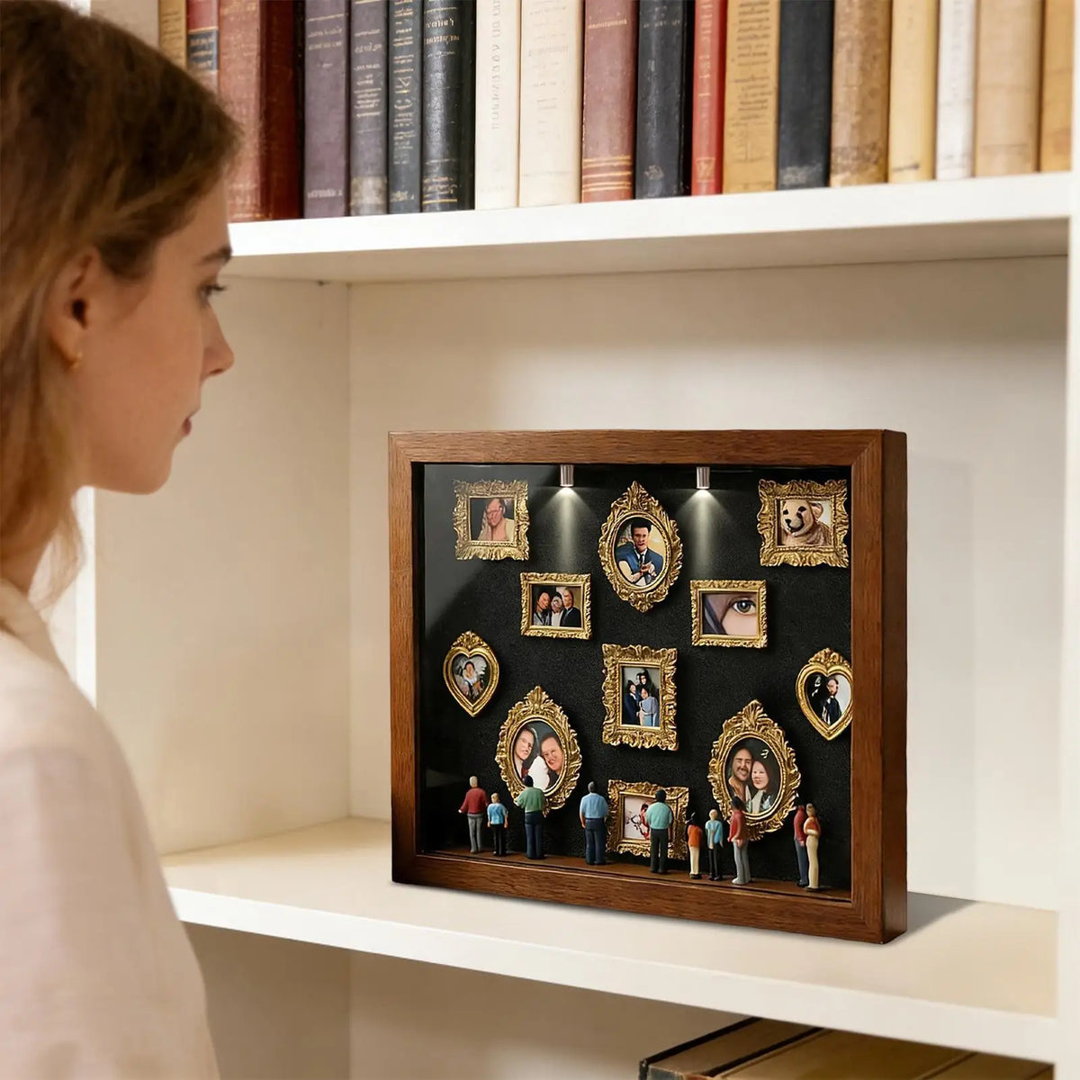 Mini Museum Silhouette Box Photo Display Case with Light Shadow Box Display Case Babs