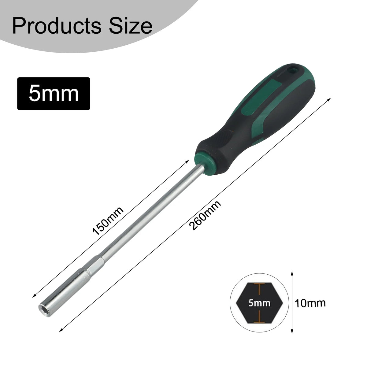 Hex Deep Socket Screwdriver Wrench 5–14mm | Nut Driver Tool Socket Nut Driver Babs 5mm
