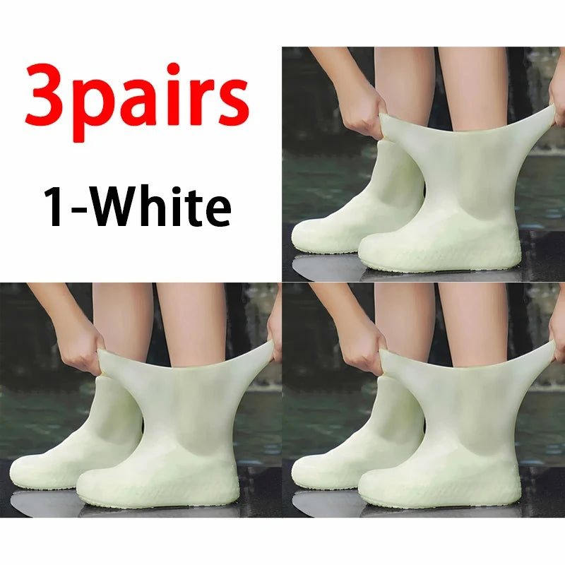 Waterproof Silicone Rain Shoe Covers – Rubber Boot Protectors Waterproof Shoe Covers Babs 1-3pcs White (33-39)General