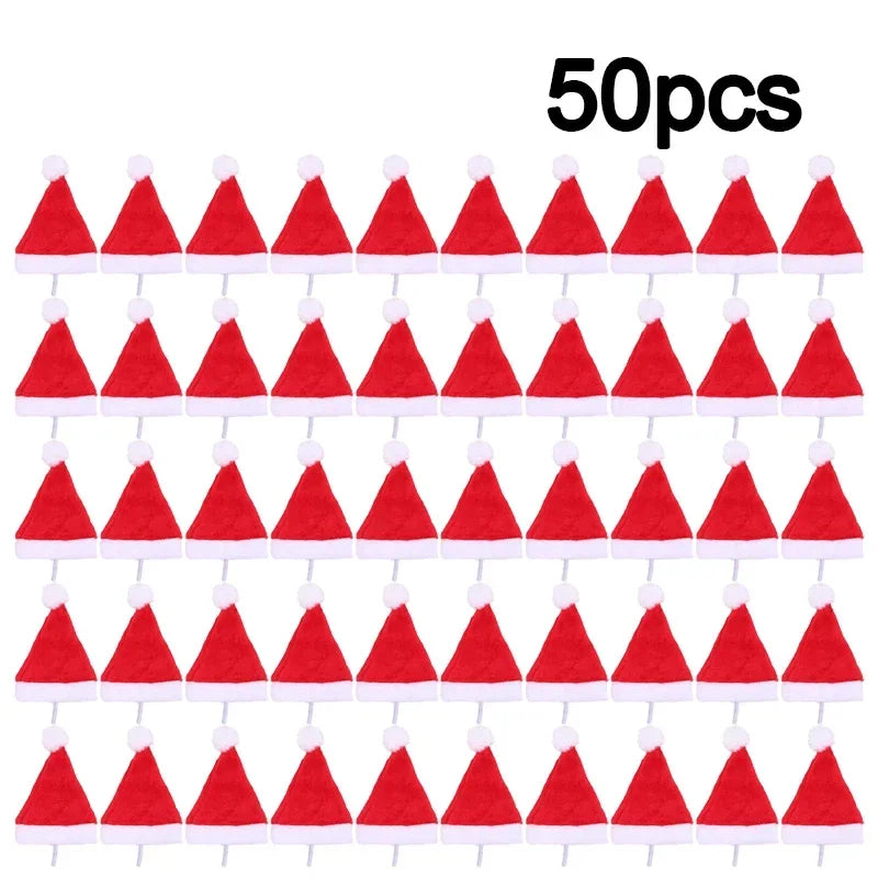 Festive Pet Santa Hat – Plush Christmas Cap for Dogs & Cats Pet Holiday Costume Babs red 50pcs