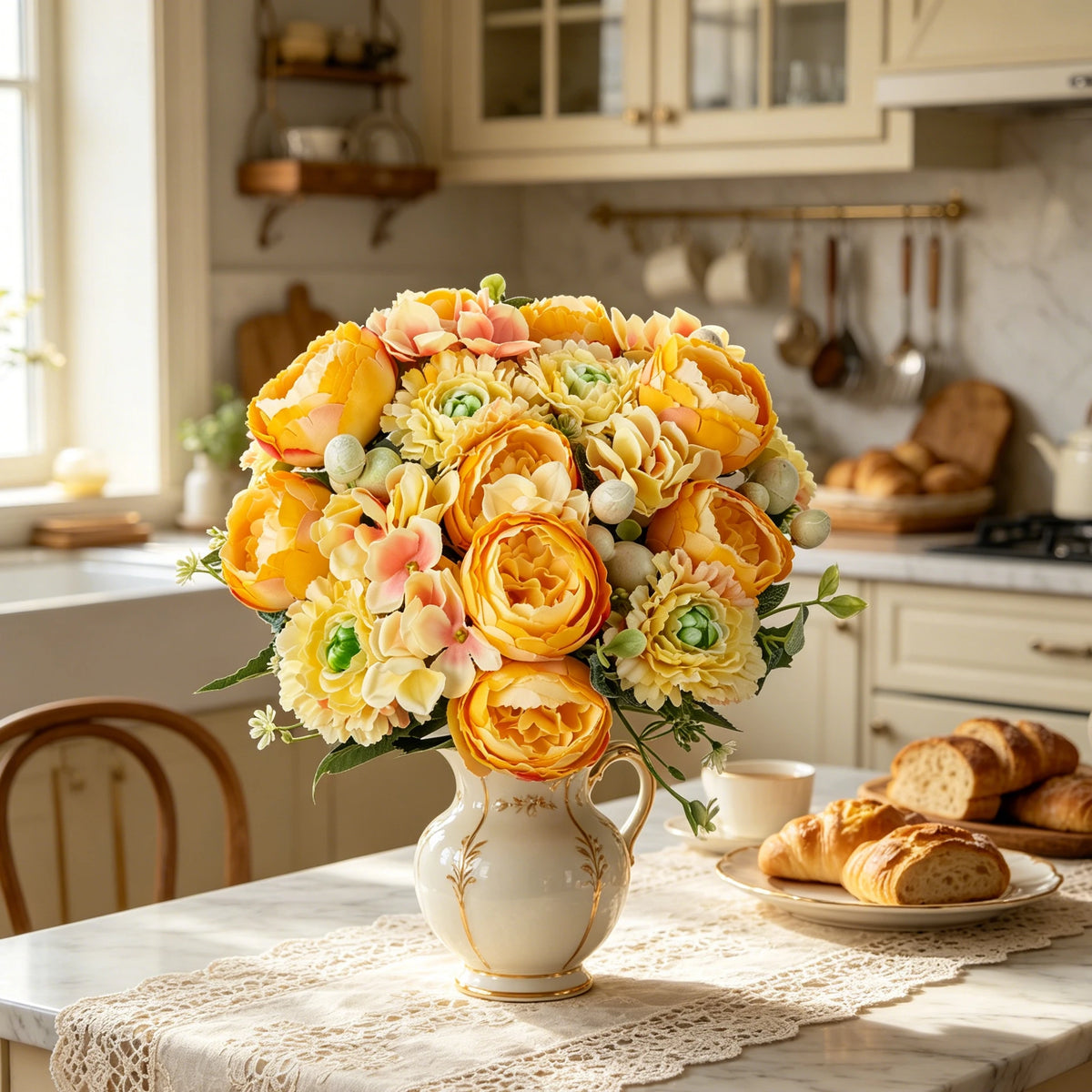Silk Artificial Rose Bouquet – Wedding, Home & Garden Decor Artificial Flower Bouquet Babs