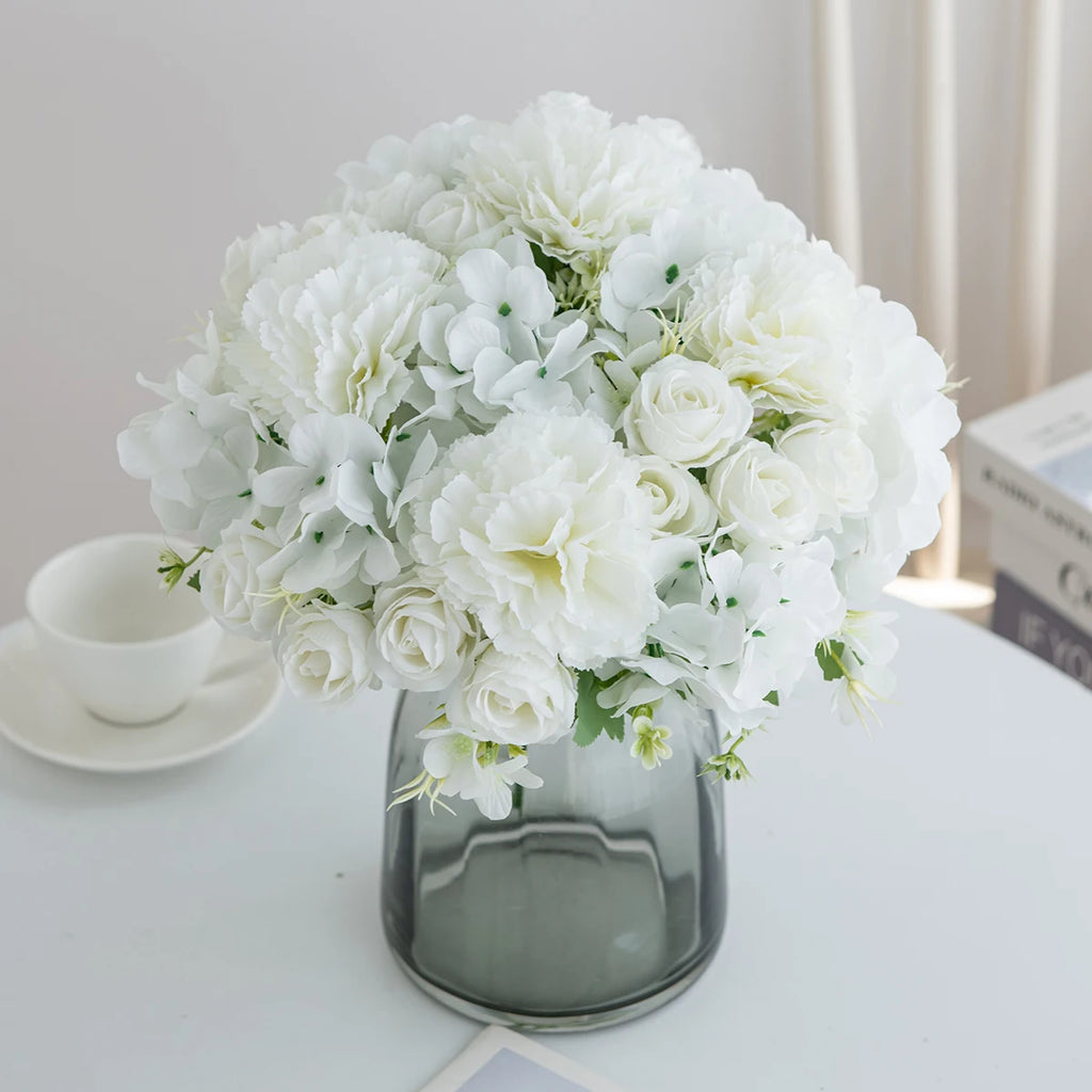 Silk Artificial Carnation Rose Bouquet – Wedding & Home Decor Artificial Flower Bouquet Babs