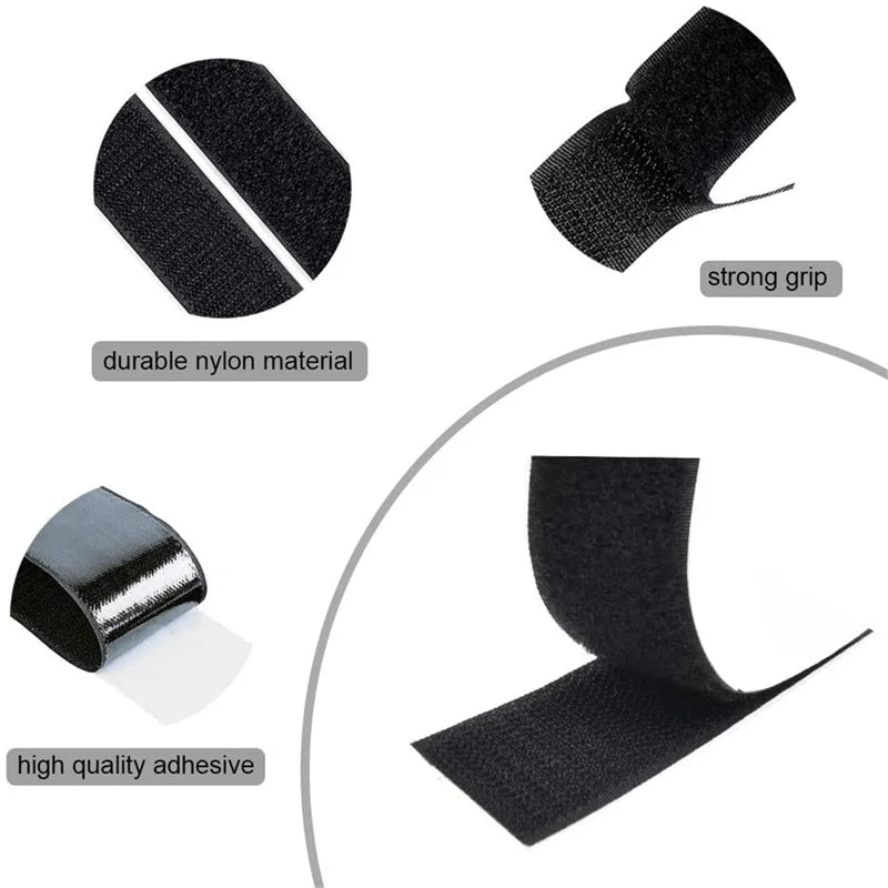 50-Pack Hook & Loop Self-Adhesive Tape – Non-Slip Fixer Hook & Loop Tape Babs