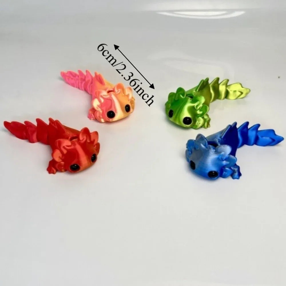 8-Pack 3D Printed Salamander Figurines with Flexible Joints Collectible Figurine Set Babs