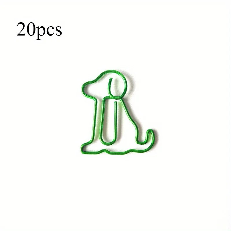 Colorful Dog Paper Clips – Cute Animal Office Organizer Animal Paper Clips Babs Green