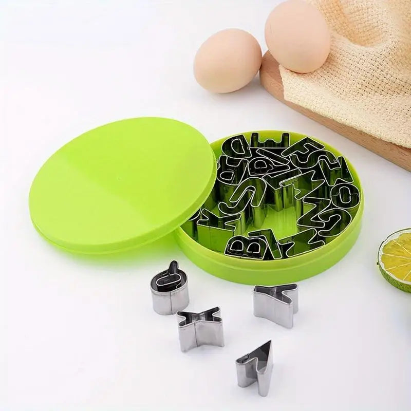 26-Pc Stainless Steel Alphabet Cookie Cutter & Fondant Mold Set Cookie Cutter Set Babs