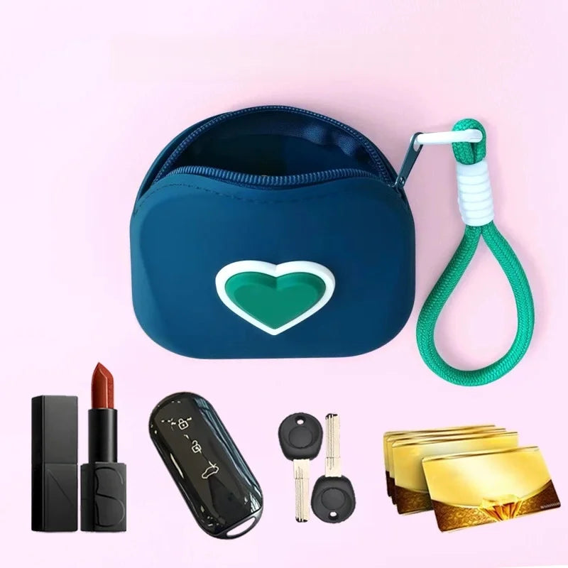 Heart Shaped Silicone Makeup Bag – Waterproof Travel Cosmetic Case Silicone Cosmetic Bag Babs