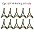 10pcs Carp Fishing Anti-Tangle System | Feeder Swivel Rig Tool Fishing Rig Accessory Babs With rolling swivel