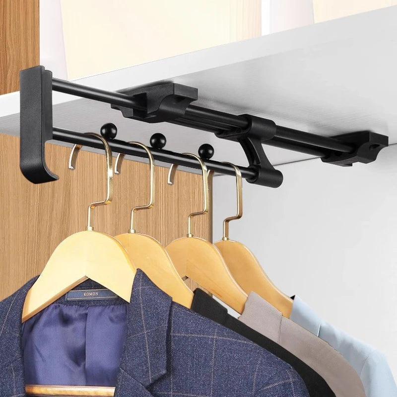 Telescopic Wardrobe Hanging Rod – Retractable Clothes Rack Wardrobe Hanging Rod Babs