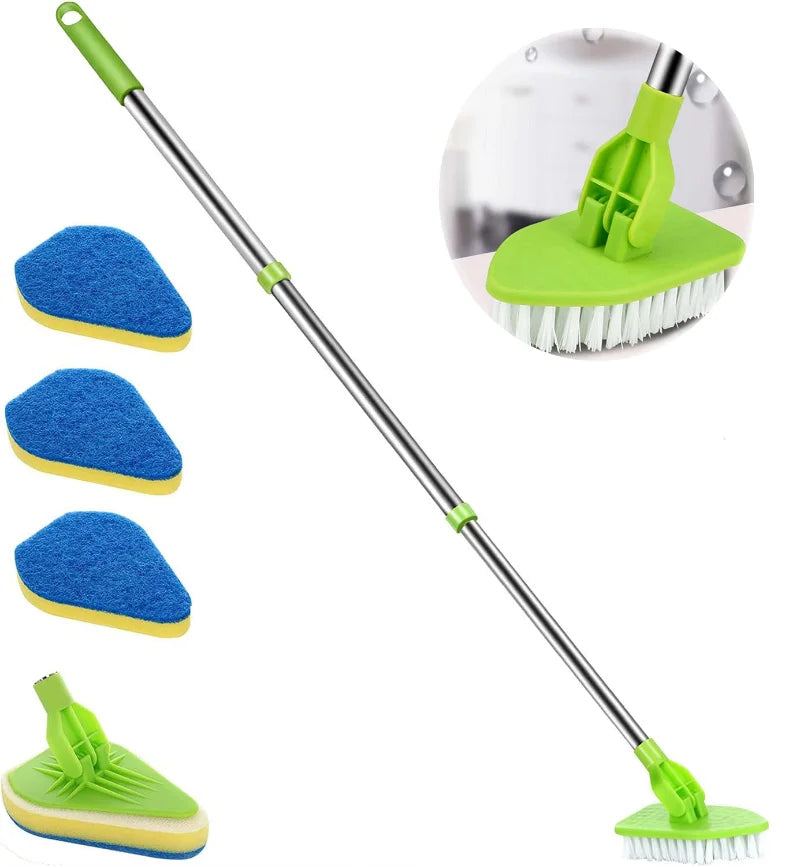 Telescopic 3-in-1 Scrub Brush Set – Extendable 37" Handle Telescopic Scrub Brush Babs