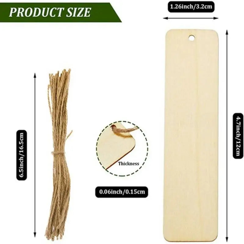 20pcs Blank Rectangle Wooden Tags – DIY Crafts & Bookmarks Wood Craft Tags Babs