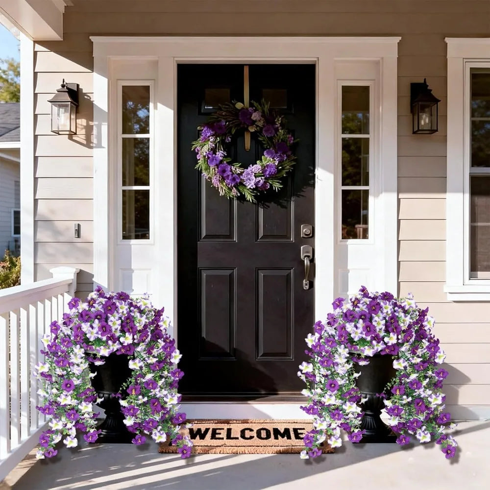75cm Artificial Violet Silk Flower Anti-UV Wall Hanging Decor Artificial Silk Flower Babs