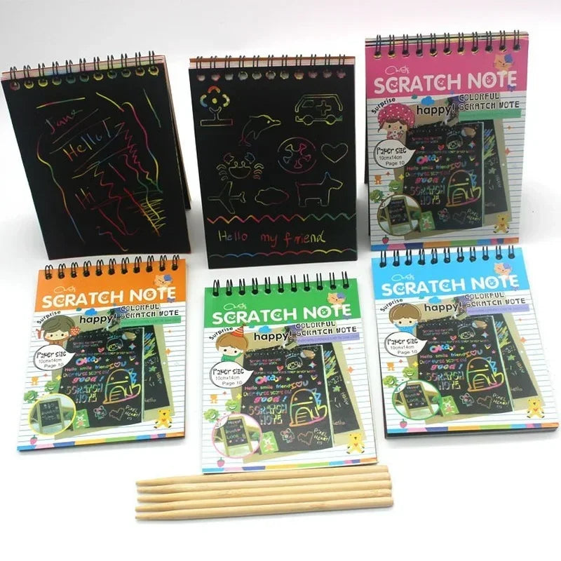 Kids Magic Scratch Art Book – Rainbow Colorful Scratch Paper Set Kids Scratch Art Set Babs