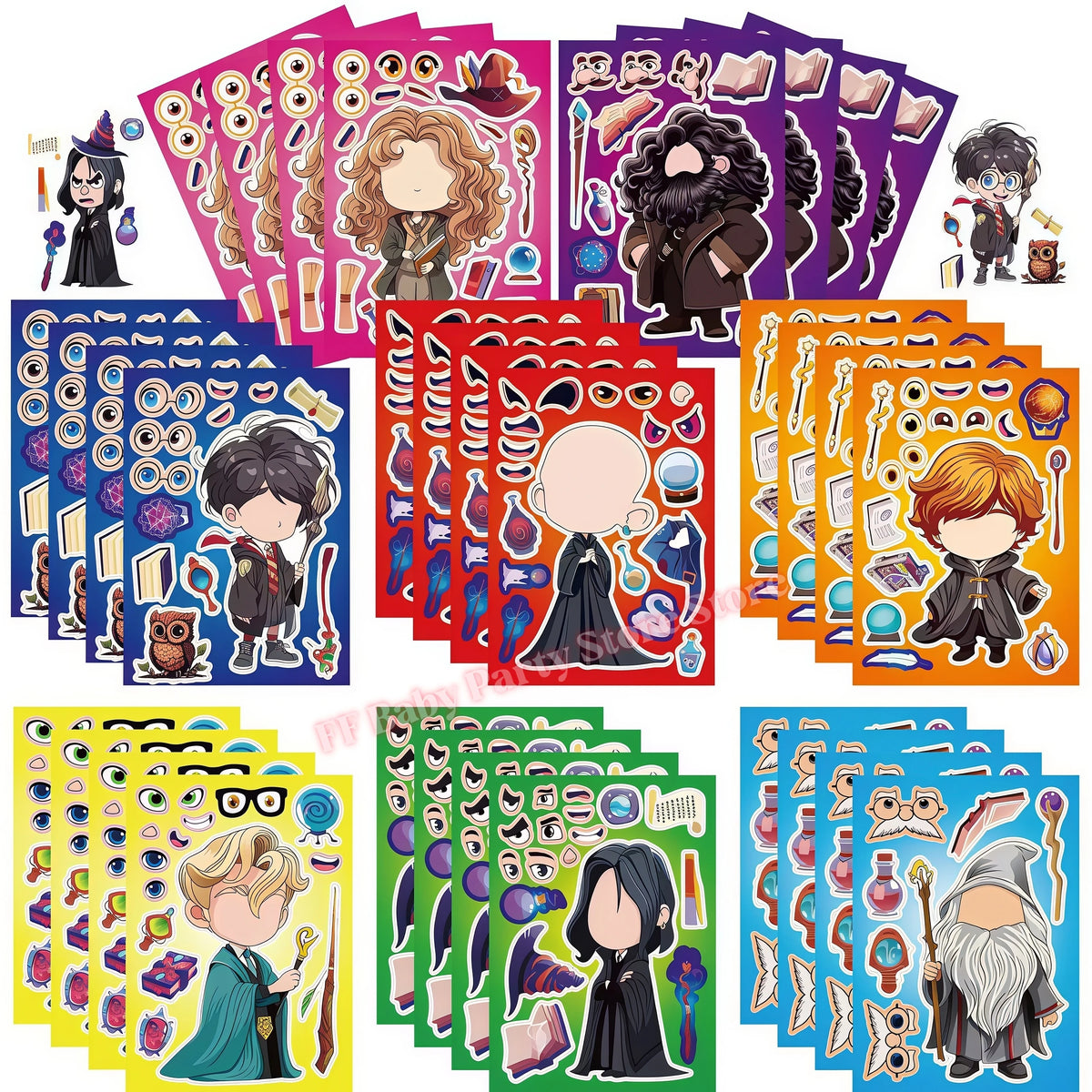 Magic Academy Kids Party Favors – Bracelets, Keychains & Balloons Kids Party Favors Babs 8pcs Face stickers