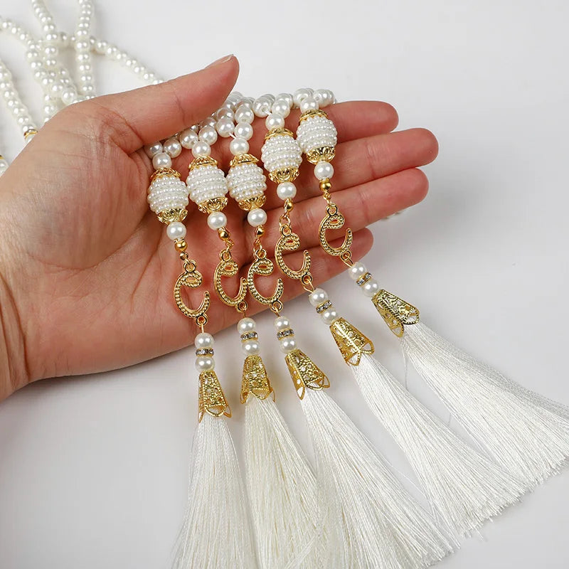 Muslim Prayer Beads 99 Pearl Charm Bracelet – Eid Ramadan Gift Prayer Bead Bracelet Babs