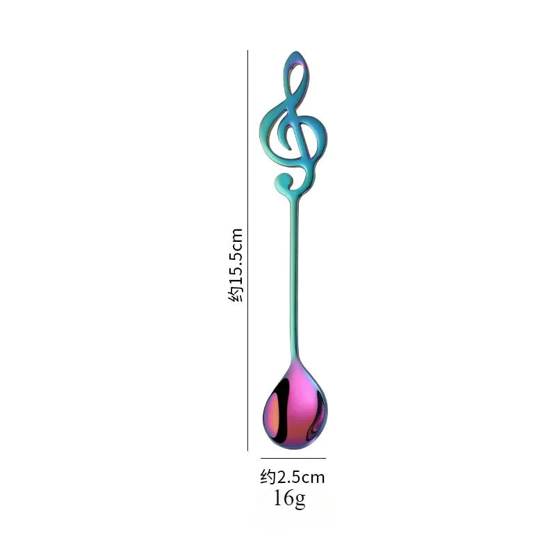4-Piece Musical Note Rose Gold Stainless Steel Teaspoons Set Coffee Teaspoon Set Babs 03