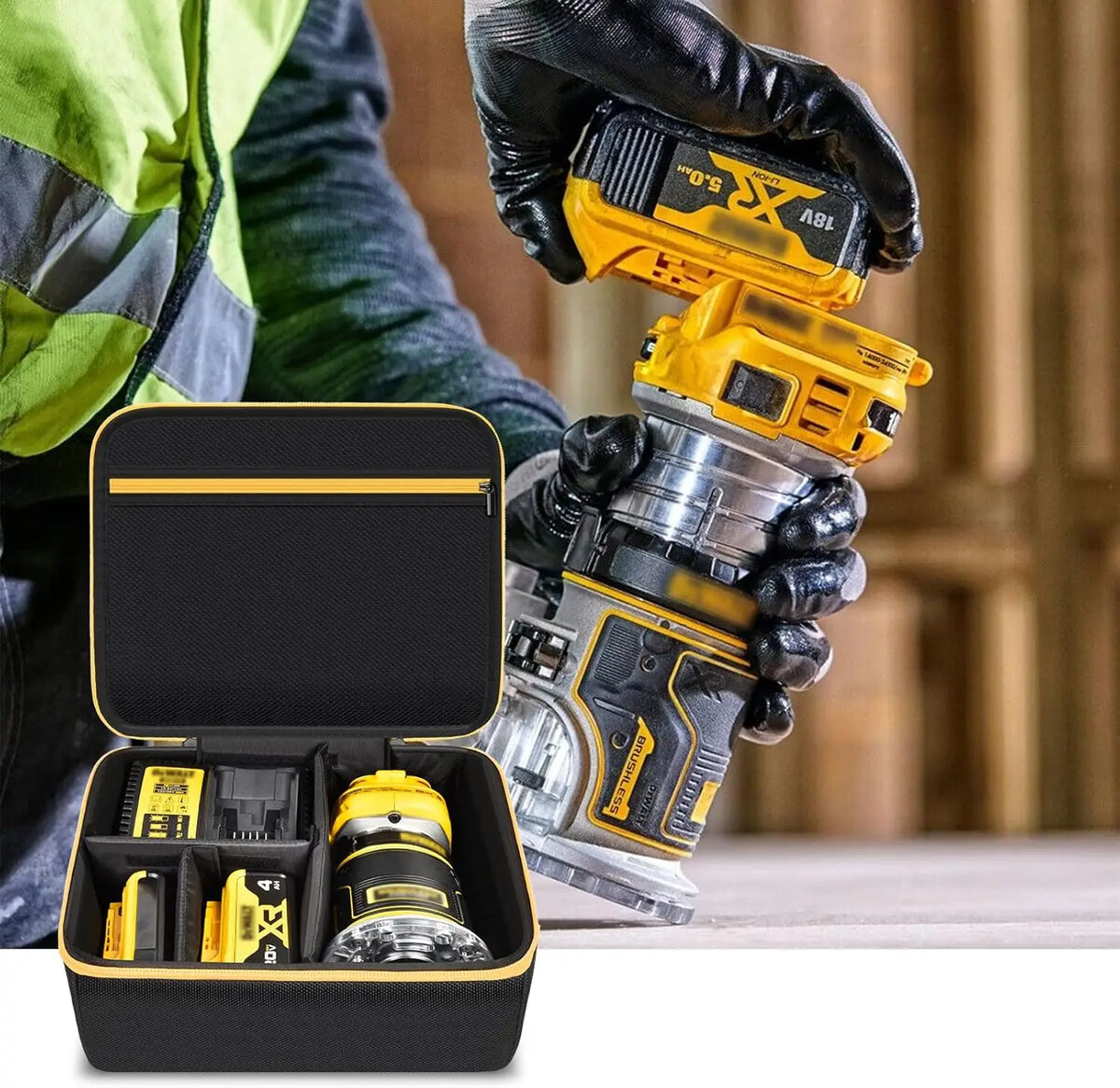 Router Tool Case for DEWALT DCW600B & Makita XTR01Z | Oxford Bag Router Tool Case Babs