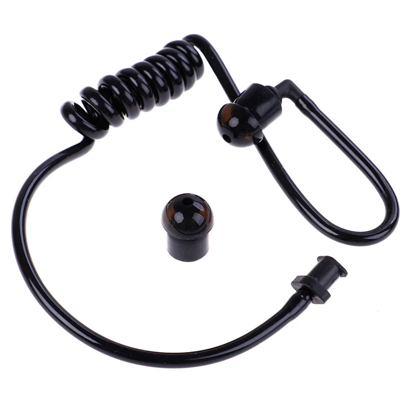 Black Coil Acoustic Air Tube Earplug – Universal Radio Earpiece Earpiece Air Tube Babs