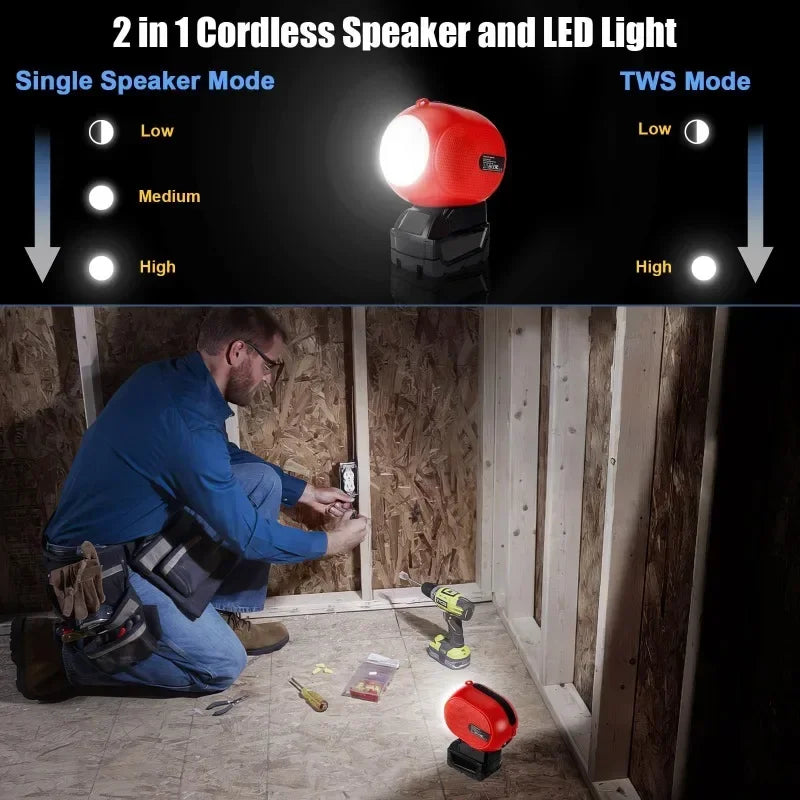 Jobsite Bluetooth Speaker for Makita/Bosch/Milwaukee 18-20V Battery Jobsite Bluetooth Speaker Babs