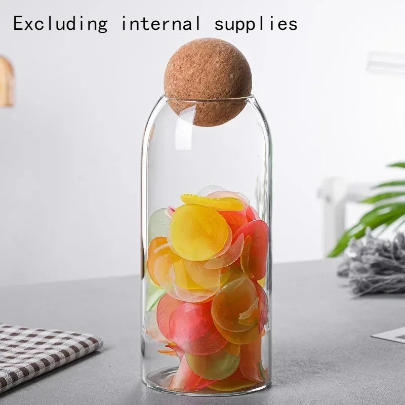 Glass Cork Jar for Coffee Beans, Tea & Dry Food Storage Glass Storage Jar Babs 1000ML 1-tier