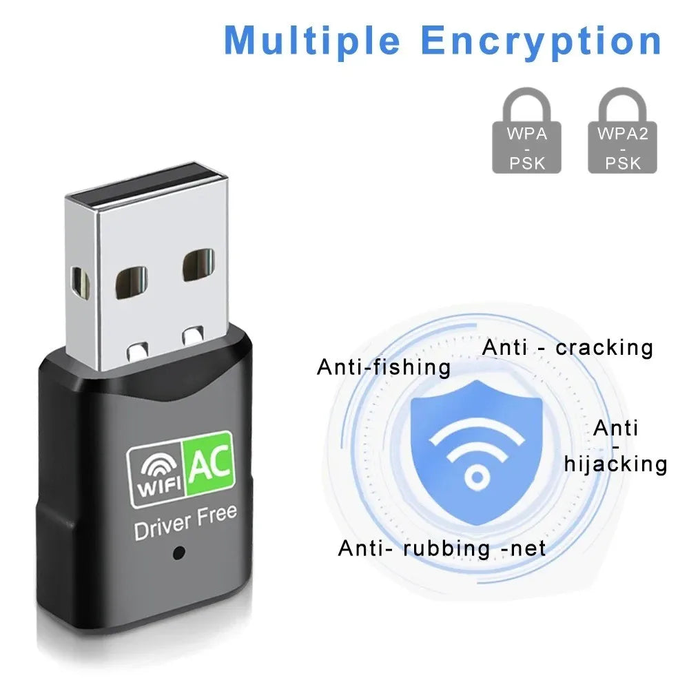 KEBIDUMEI 600Mbps Dual-Band USB WiFi Adapter 2.4G 5GHz USB WiFi Adapter Babs