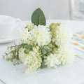 Artificial Silk Lavender Chrysanthemum Bouquet | Wedding & Home Decor Artificial Flower Bouquet Babs WHITE 1 pc