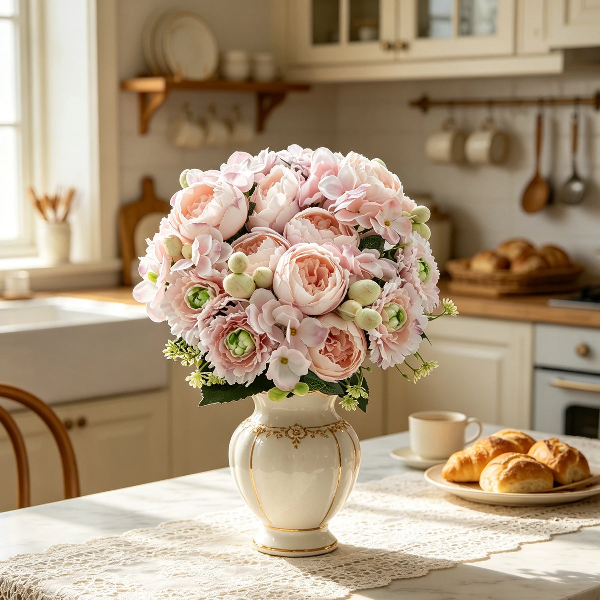 Silk Artificial Rose Bouquet – Wedding, Home & Garden Decor Artificial Flower Bouquet Babs