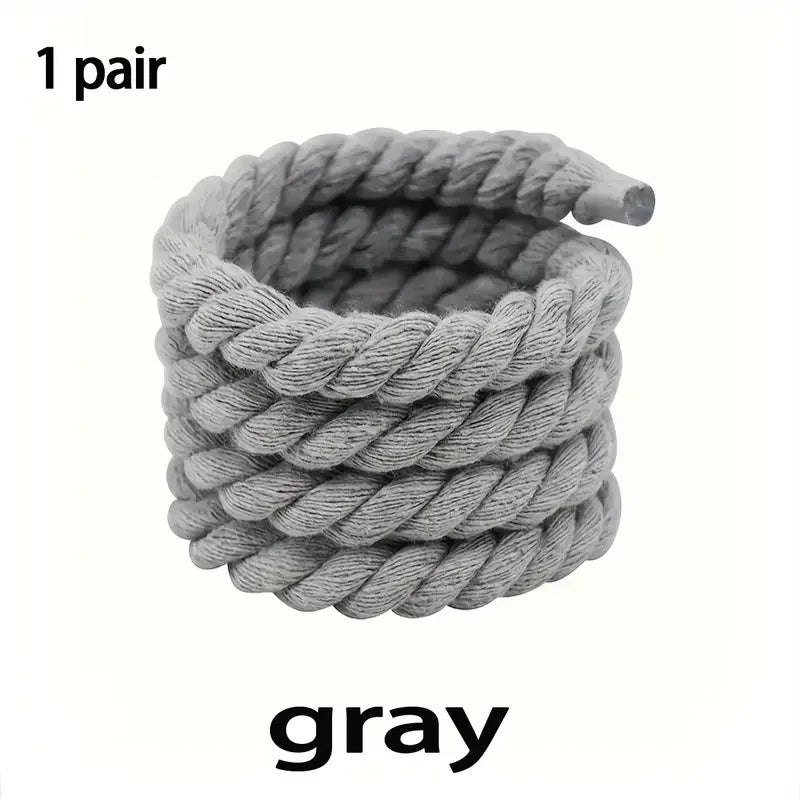 Handmade Braided Nylon Shoelaces – Durable Round Canvas Shoe Laces Braided Shoelaces Babs GRAY