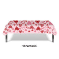 Disposable Heart Tablecloth – Red Pink PVC Party Table Cover Disposable Tablecloth Babs F