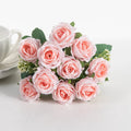 10-Head Silk Rose Bouquet – Wedding, Party & Home Décor Artificial Flower Bouquet Babs Light Pink 1 pc