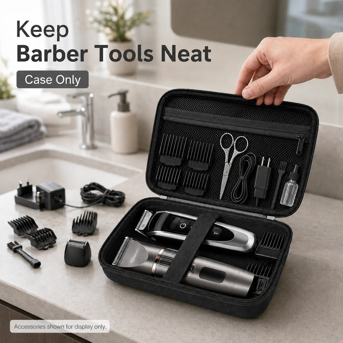 2pc Hair Clipper Case Barber Trimmer Organizer Travel Bag Clipper Organizer Bag Babs