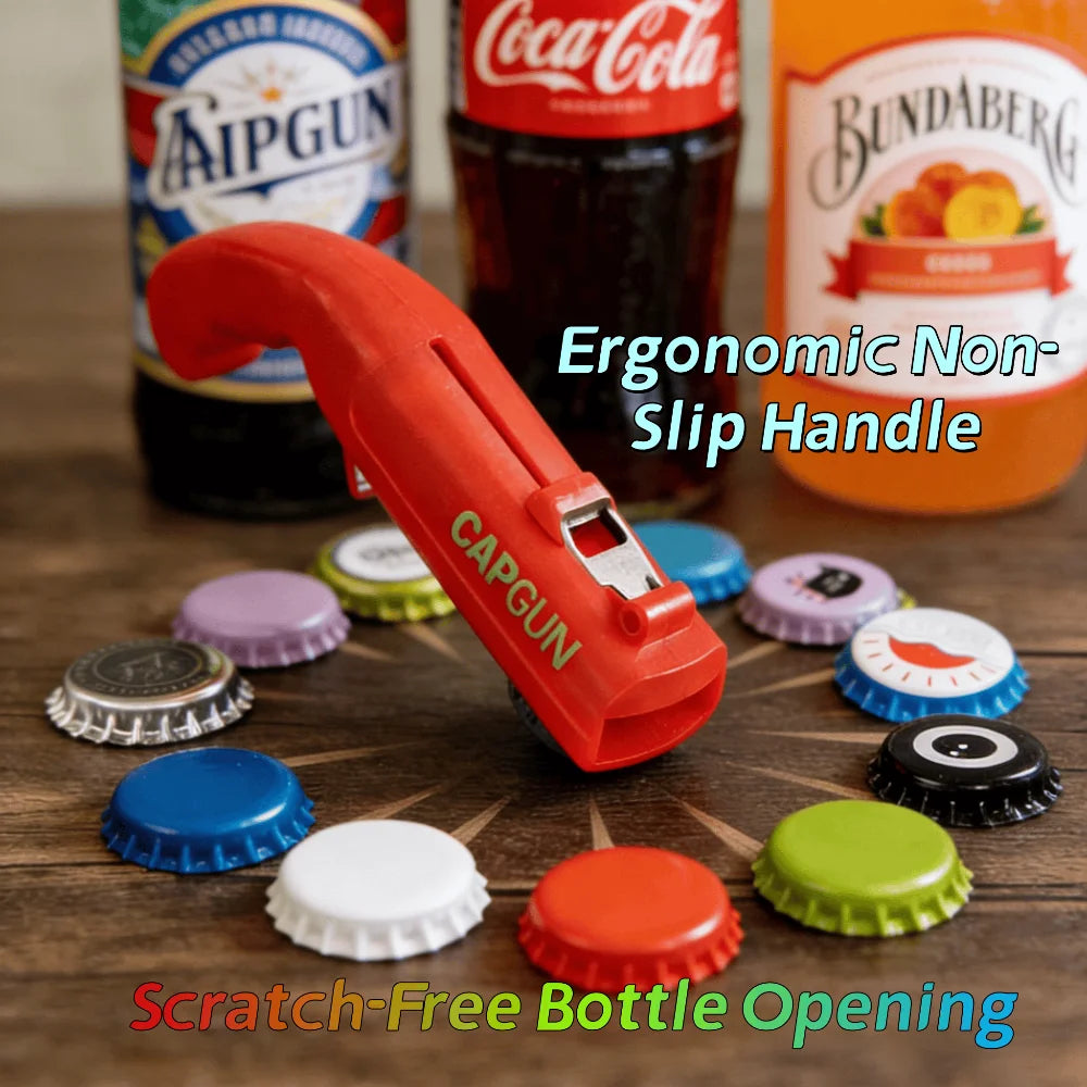 Cap Gun Bottle Opener – Fun Party Bar Tool | Stainless Steel Novelty Bottle Opener Babs