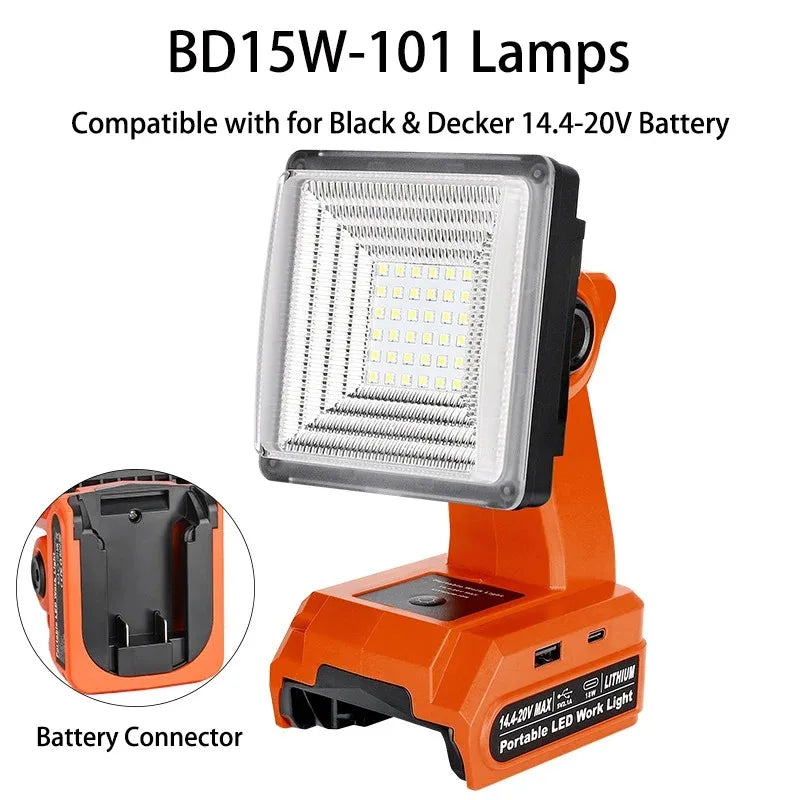 LED Work Light for Black+Decker 20V Battery – 1500LM Portable LED Work Light Babs