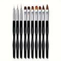 10-Piece Nail Art Brush Set – 3D Builder Gel & Acrylic Pens Nail Art Brush Set Babs black