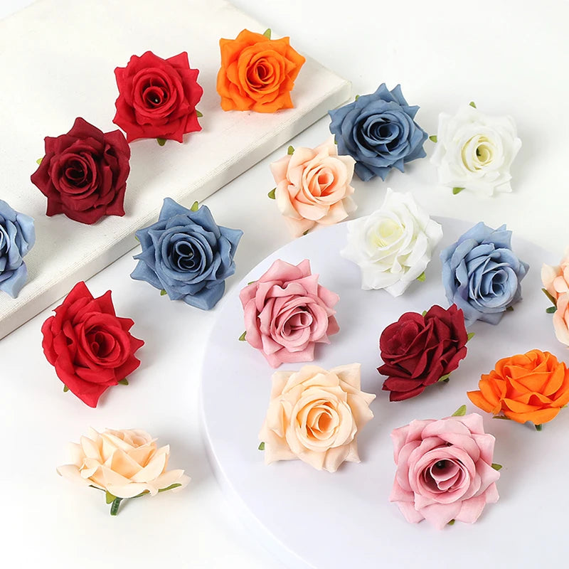 5/10Pcs Silk Rose Artificial Flower Heads – Wedding & Home Decor Artificial Flower Heads Babs