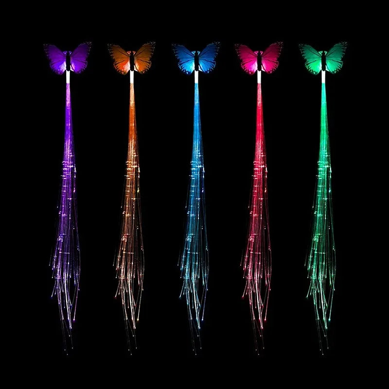 LED Glow Hair Braid Neon String Lights – Party & Costume 1-10PCS LED Hair Accessories Babs